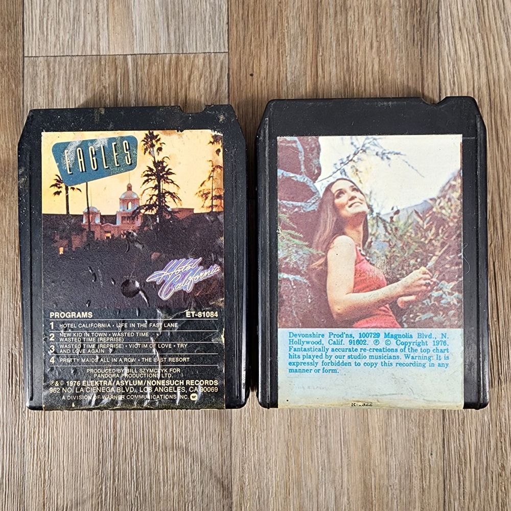 Eagles Hotel California & Eagles Hits 8-Track Tape Lot Untested Vintage